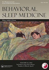 Cover of the journal Behavioral and Sleep Medicine
