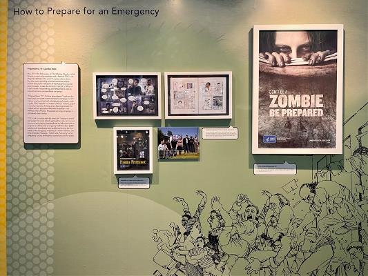 wall images on zombie apocalypse at CDC museum