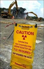 Image of caution sign at toxic site
