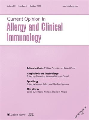 Current Opinion in Allergy and Immunology journal cover