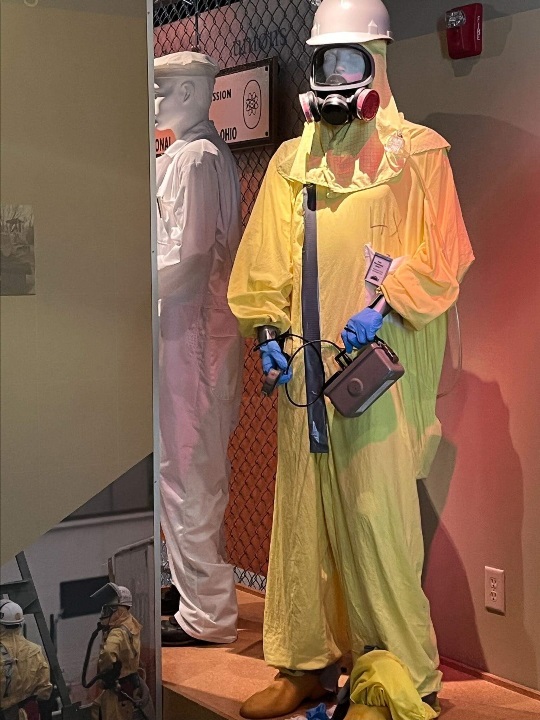 yellow hazmat suit