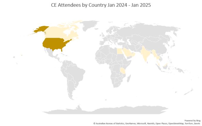 Map of the world with the United States, Canada, Saudi Arabia, and other countries highlighted