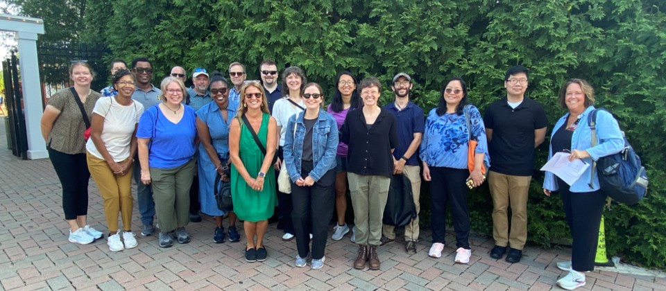 group of people standing outside