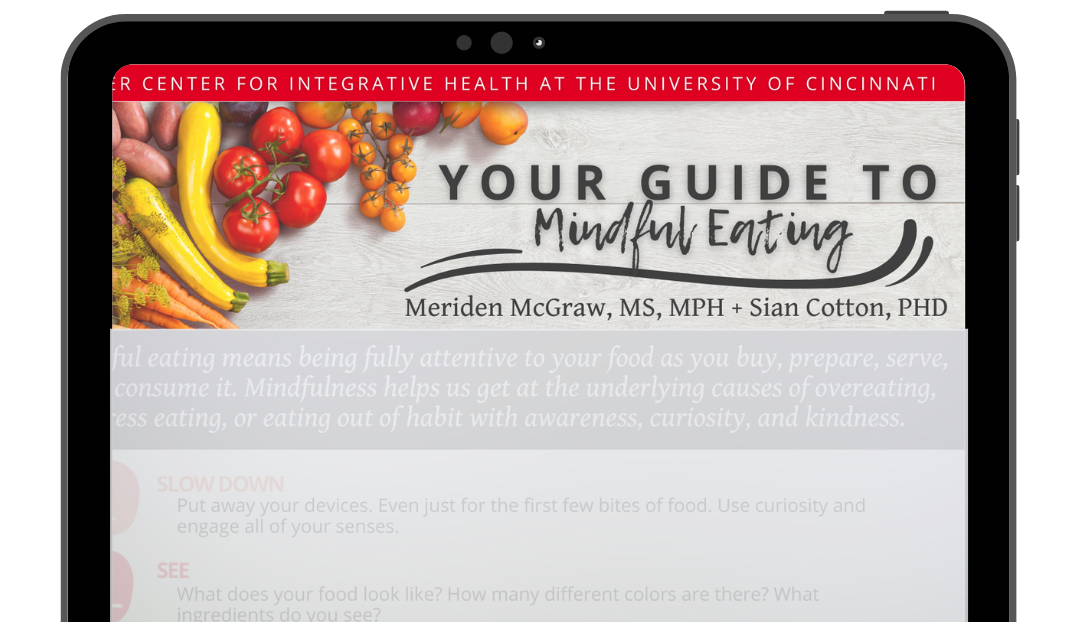 preview of mindful eating guide on an ipad