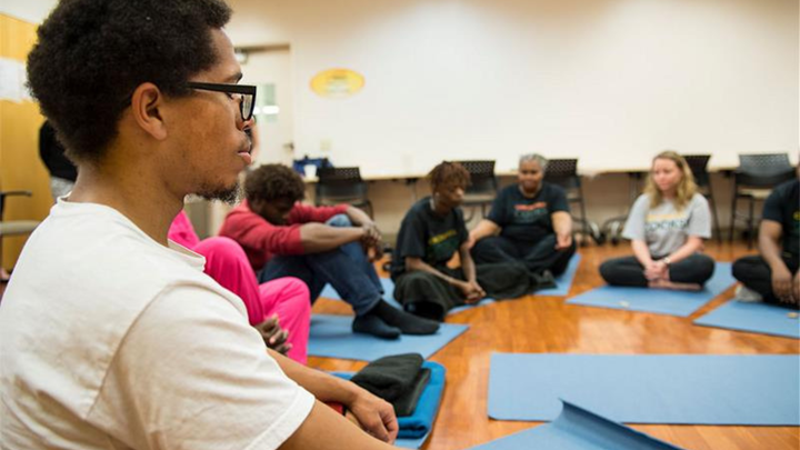 Group of participants in a mindfulness class