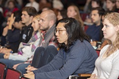 Students listening to speaker