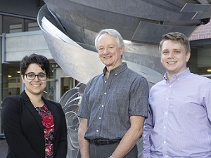 Image of 2019 Whitsett Fellows, Alyssa Solano and Edward Farrow, with Dr. Jeffrey Whitsett