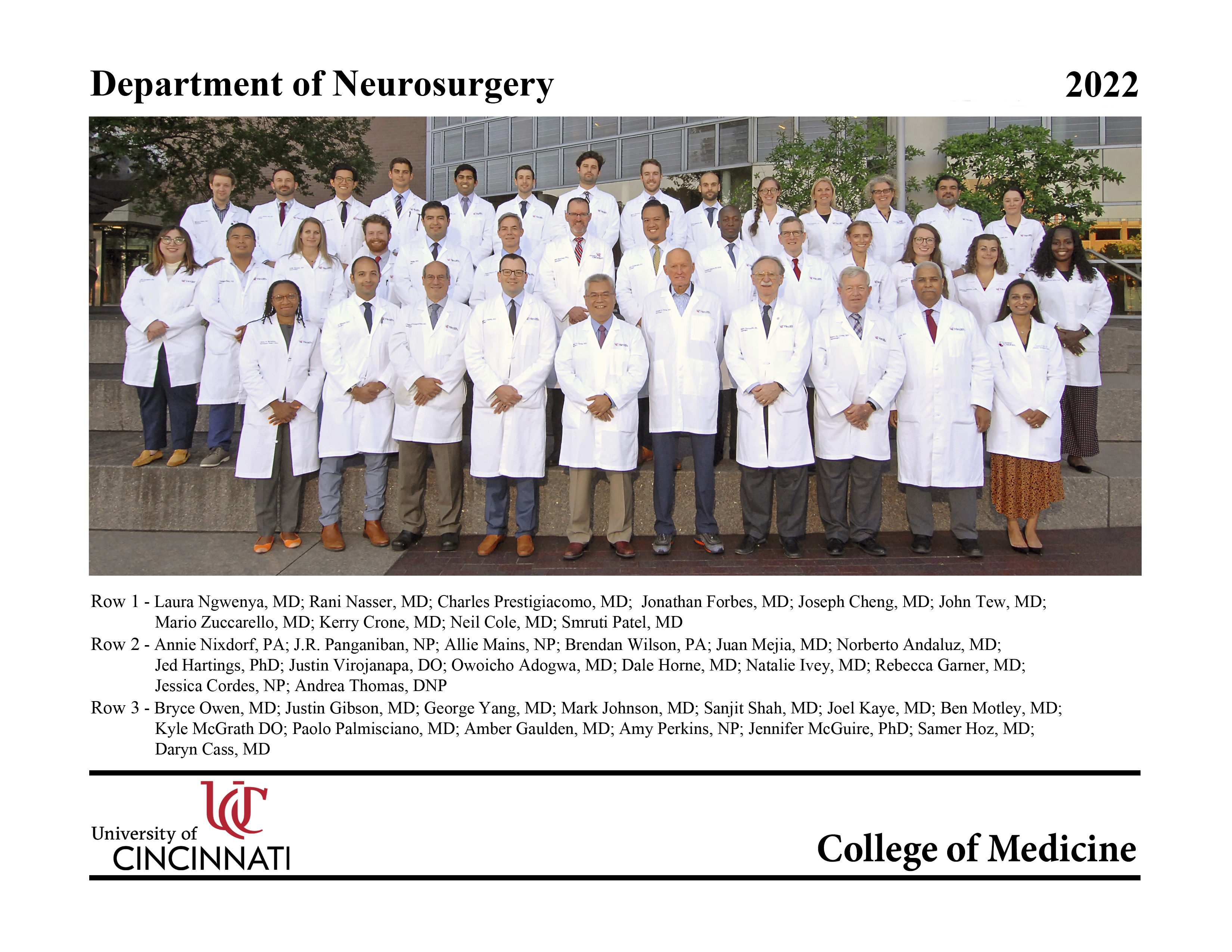 2022 Neurosurgery Dept Group