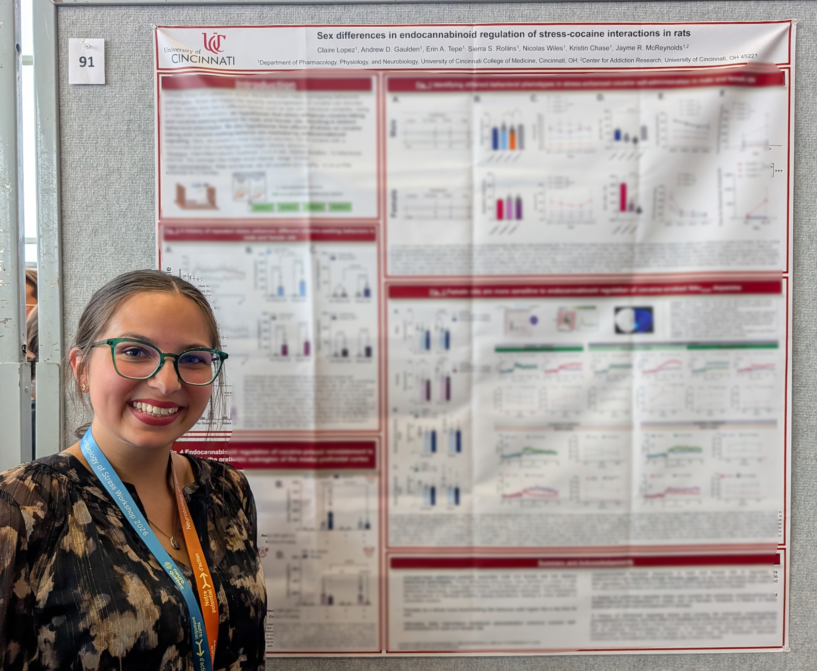 Photo of Claire Lopez with poster
