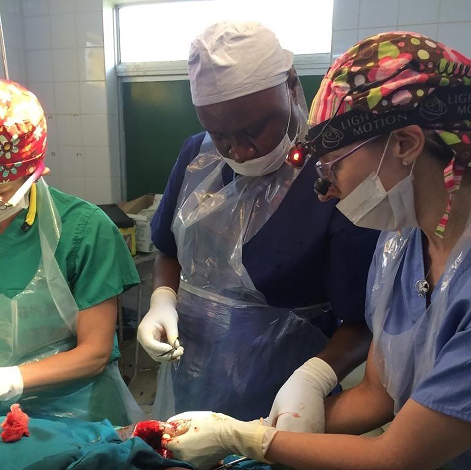 Performing surgery in Malawi